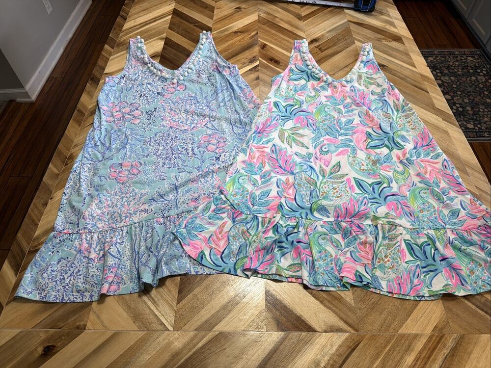 Lot Of 2 Lilly Pulitzer 100% Cotton Camilla Swing Dresses, Summer, Flowy, Cute